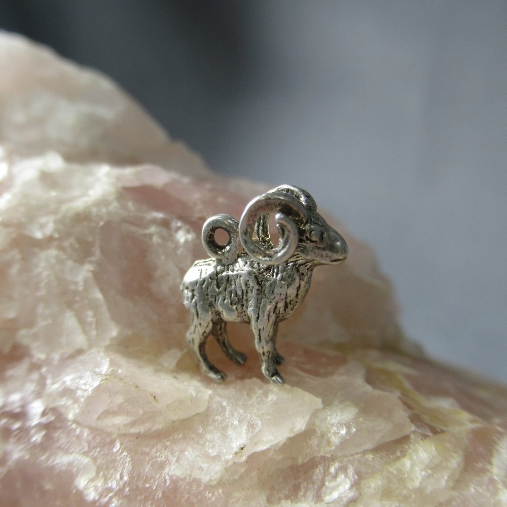 Bighorn Ram Charm Sterling Silver Bighorn Sheep 3D - Picture 5 of 7